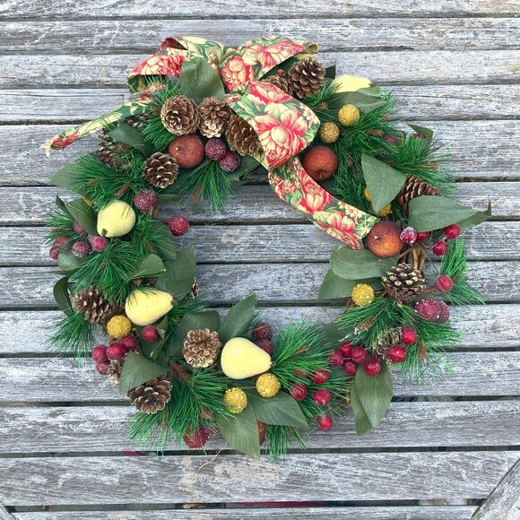 Wreath - Fall Winter Holiday Wreath - Picture 1 of 7
